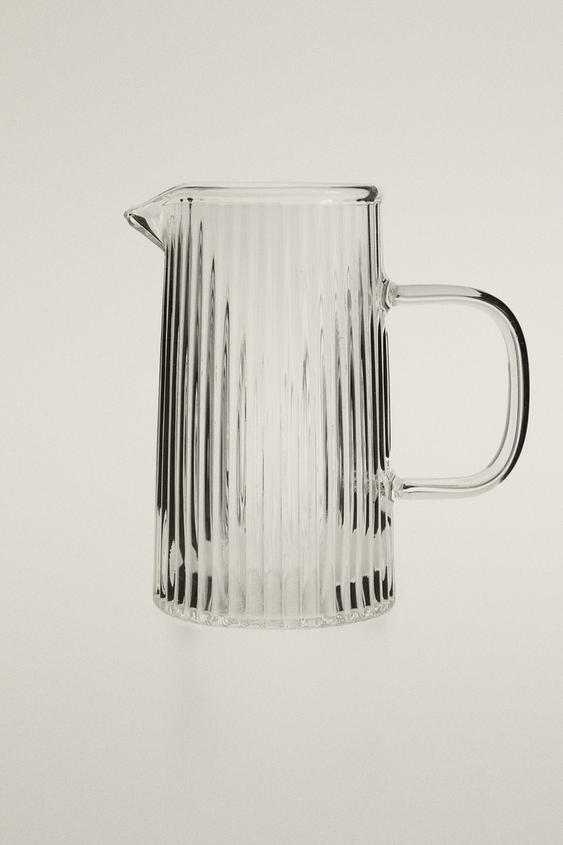 BOROSILICATE MILK JUG WITH RAISED DESIGN - Transparent by Zara - Image 0