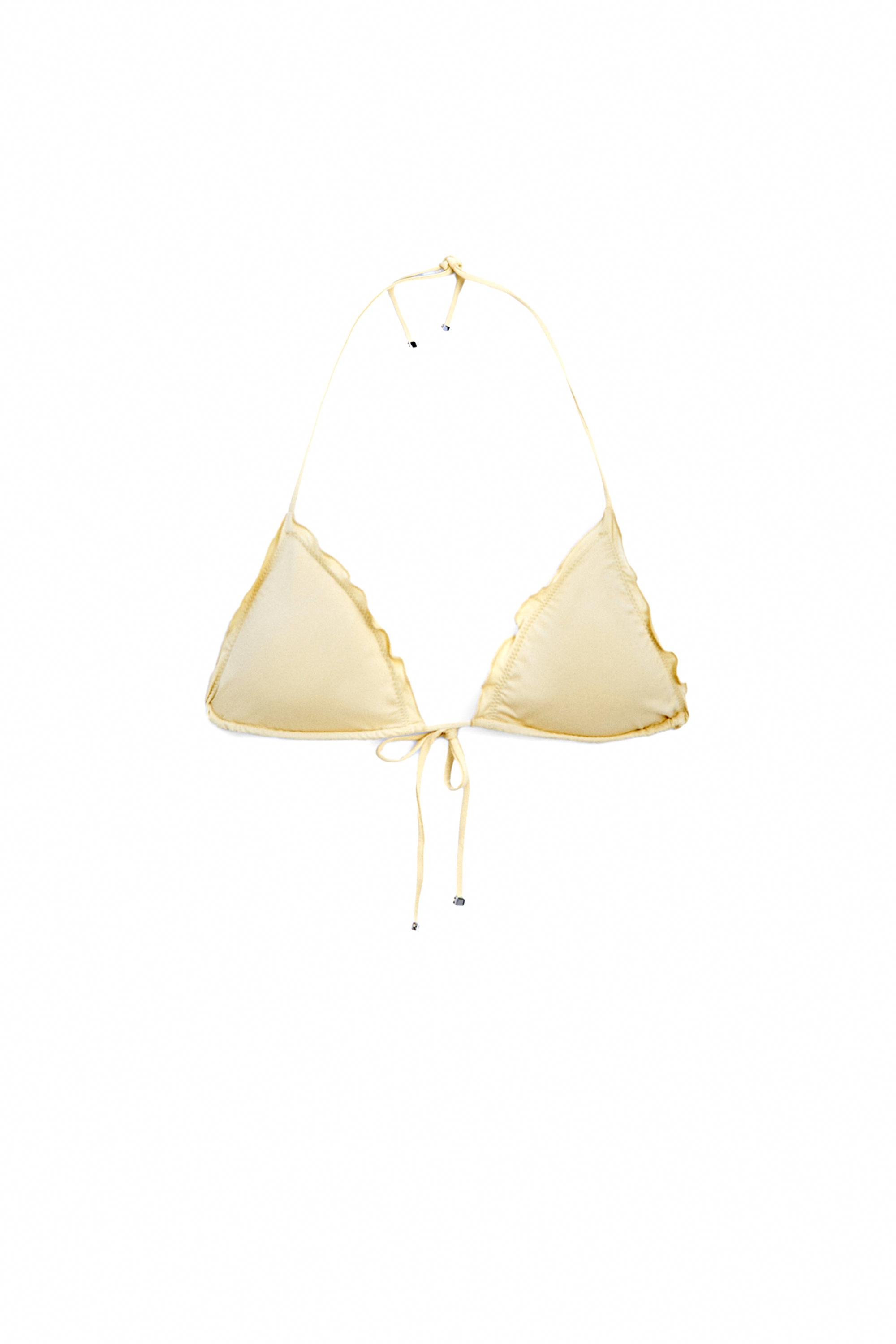 Ruffled triangle bikini top — 314