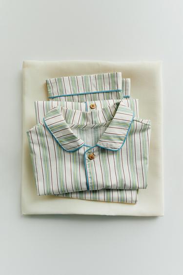 3-6 ANNI/ PIGIAMA CAMICIA E PANTALONI A RIGHE - Verde di Zara