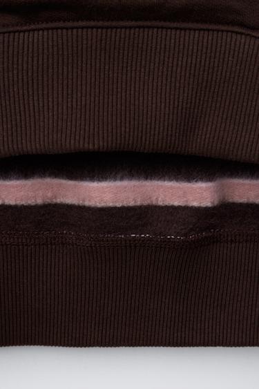 STRIPED HOODIE - Burgundy by Zara - Image 5