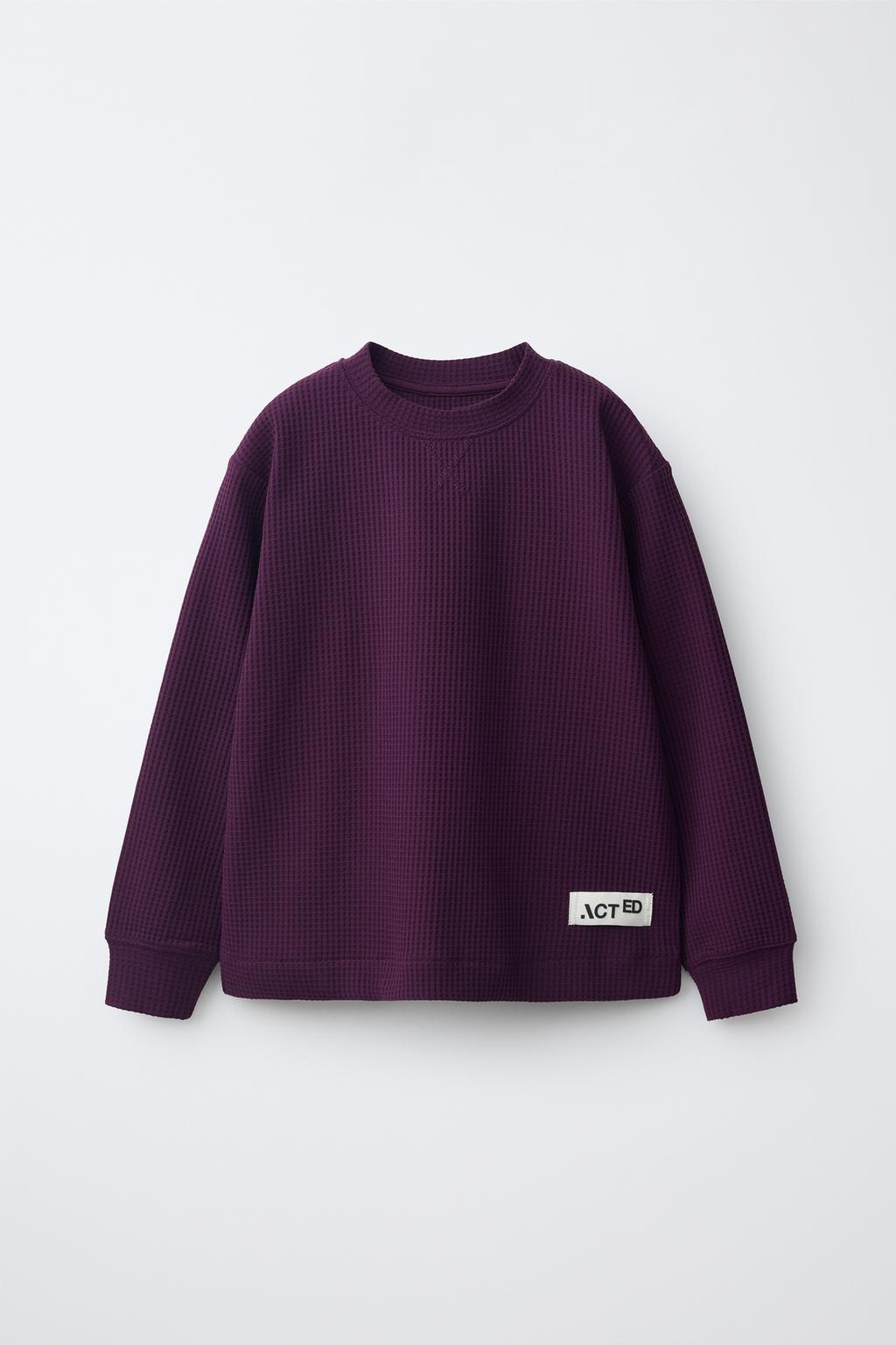 WAFFLE-KNIT LABEL T-SHIRT