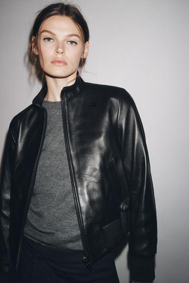 BLOUSON BOMBER EN CUIR ZW COLLECTION LIMITED EDITION - Noir de Zara - Image 3