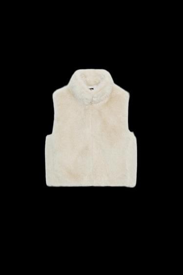 WESTE IN FELLOPTIK - Hellbeige von Zara