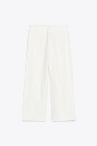 PANTALON CULOTTE BRODÉ ZW COLLECTION - Écru de Zara - Image 5