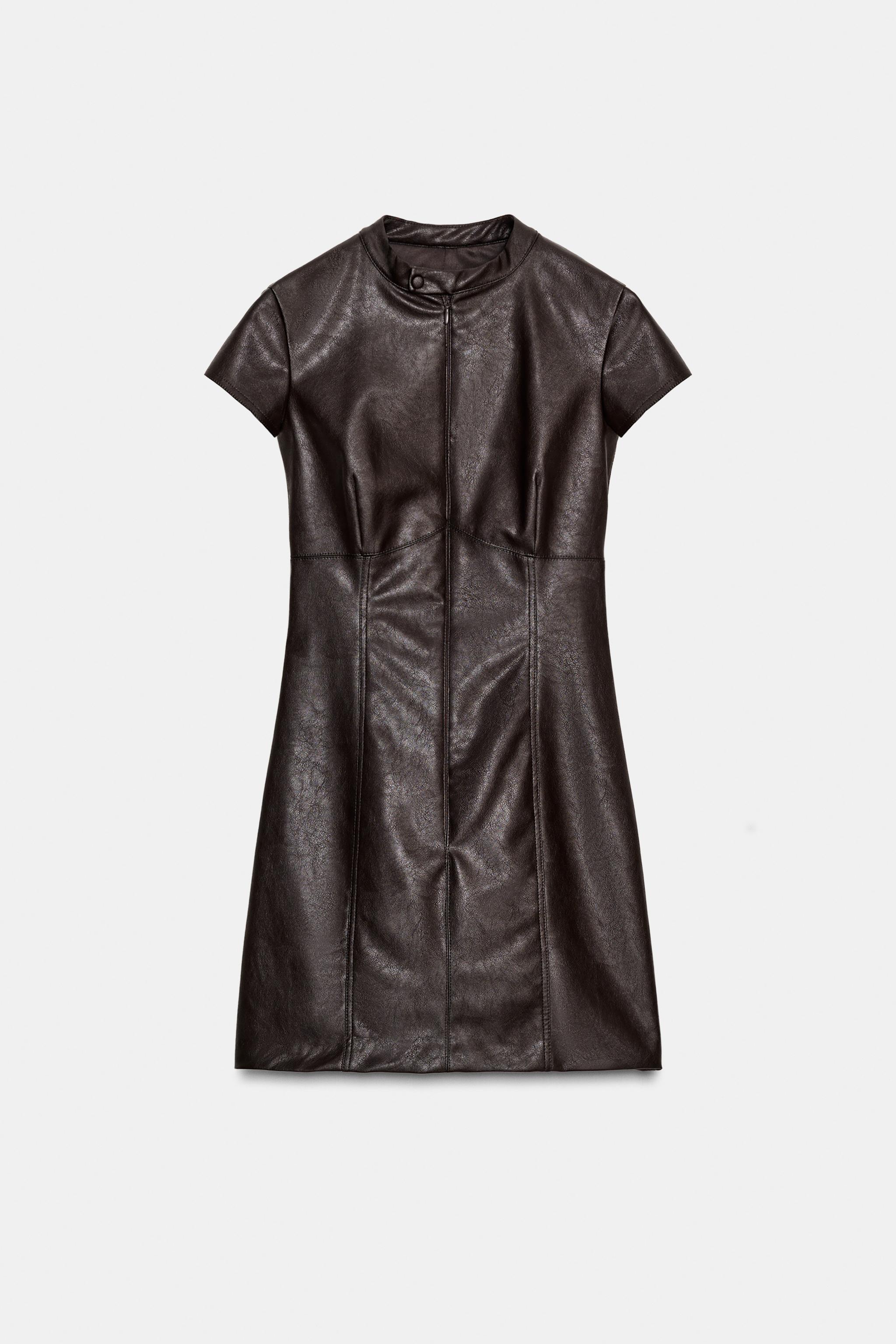 FAUX LEATHER MINI DRESS