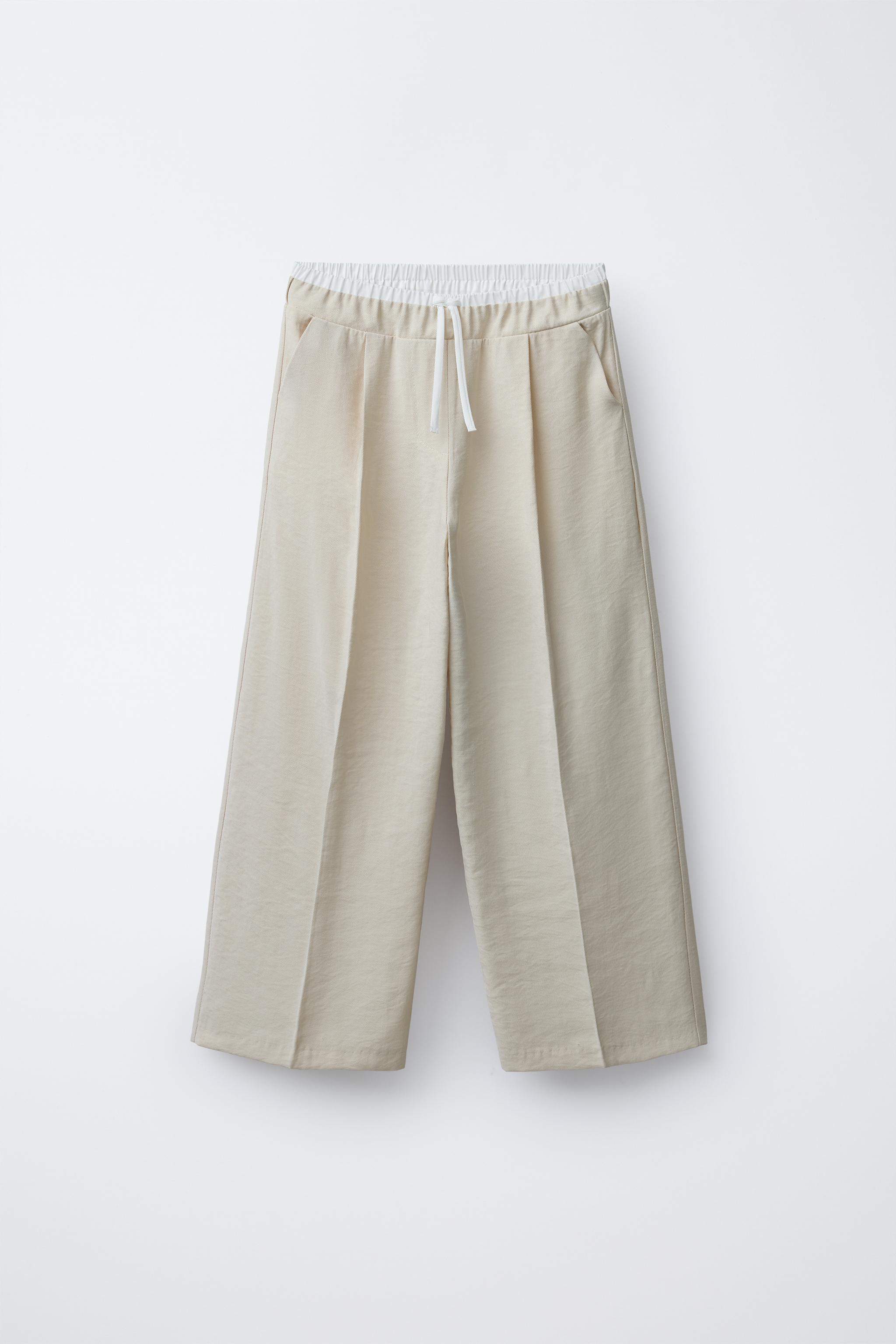 ダブルウエストバンドパンツ - エクリュ | ZARA Japan / 日本