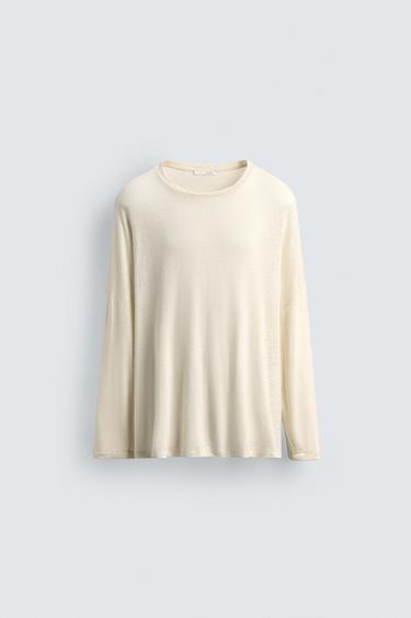 CAMISETA VISCOSA - LINO LIMITED EDITION - Crudo de Zara