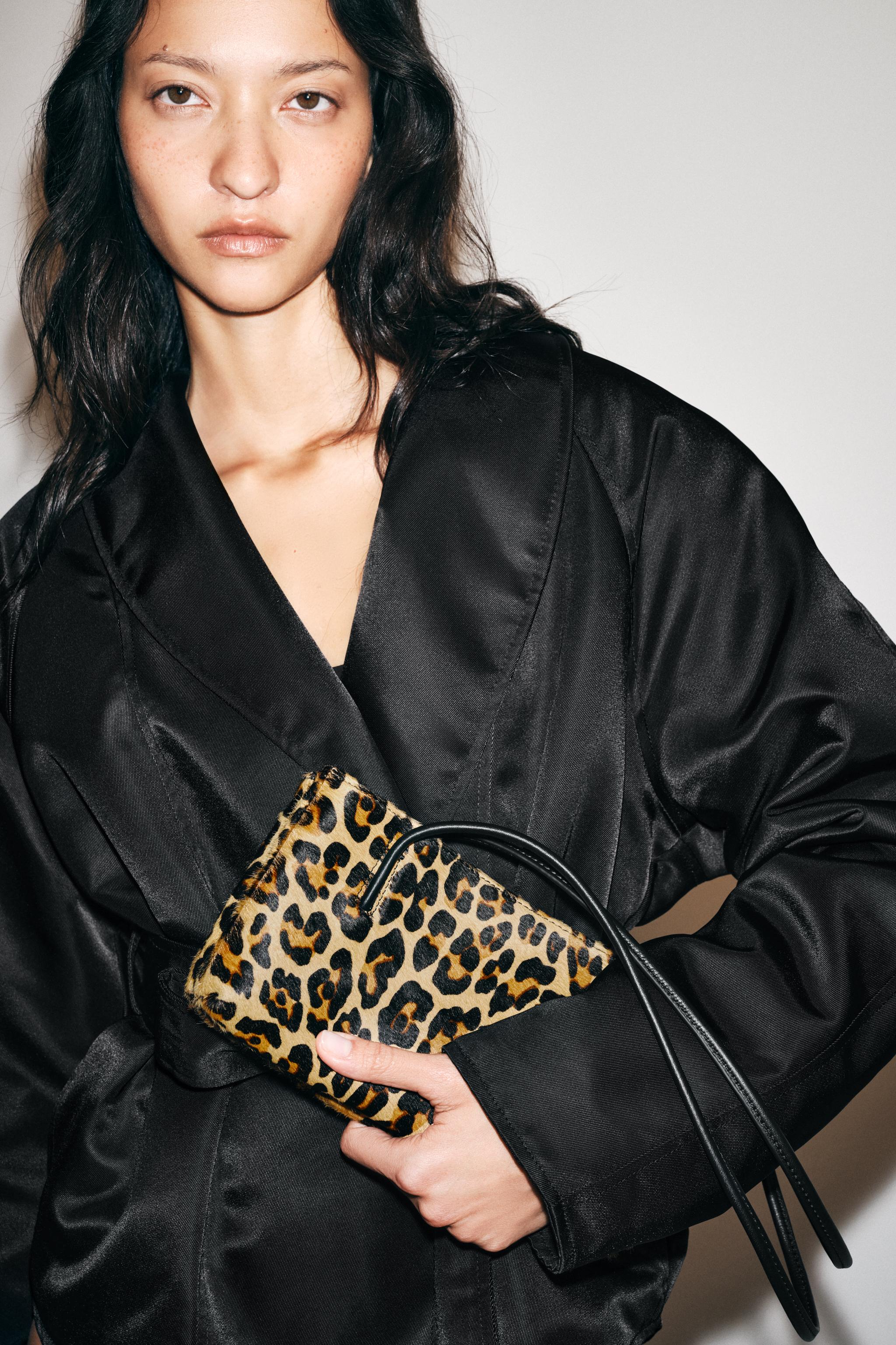 Animal Print Leather Shoulder Bag by Zara