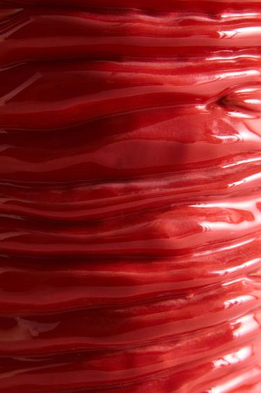 VASE CÉRAMIQUE ONDULÉ X COLLAGERIE - Rouge de Zara - Image 4