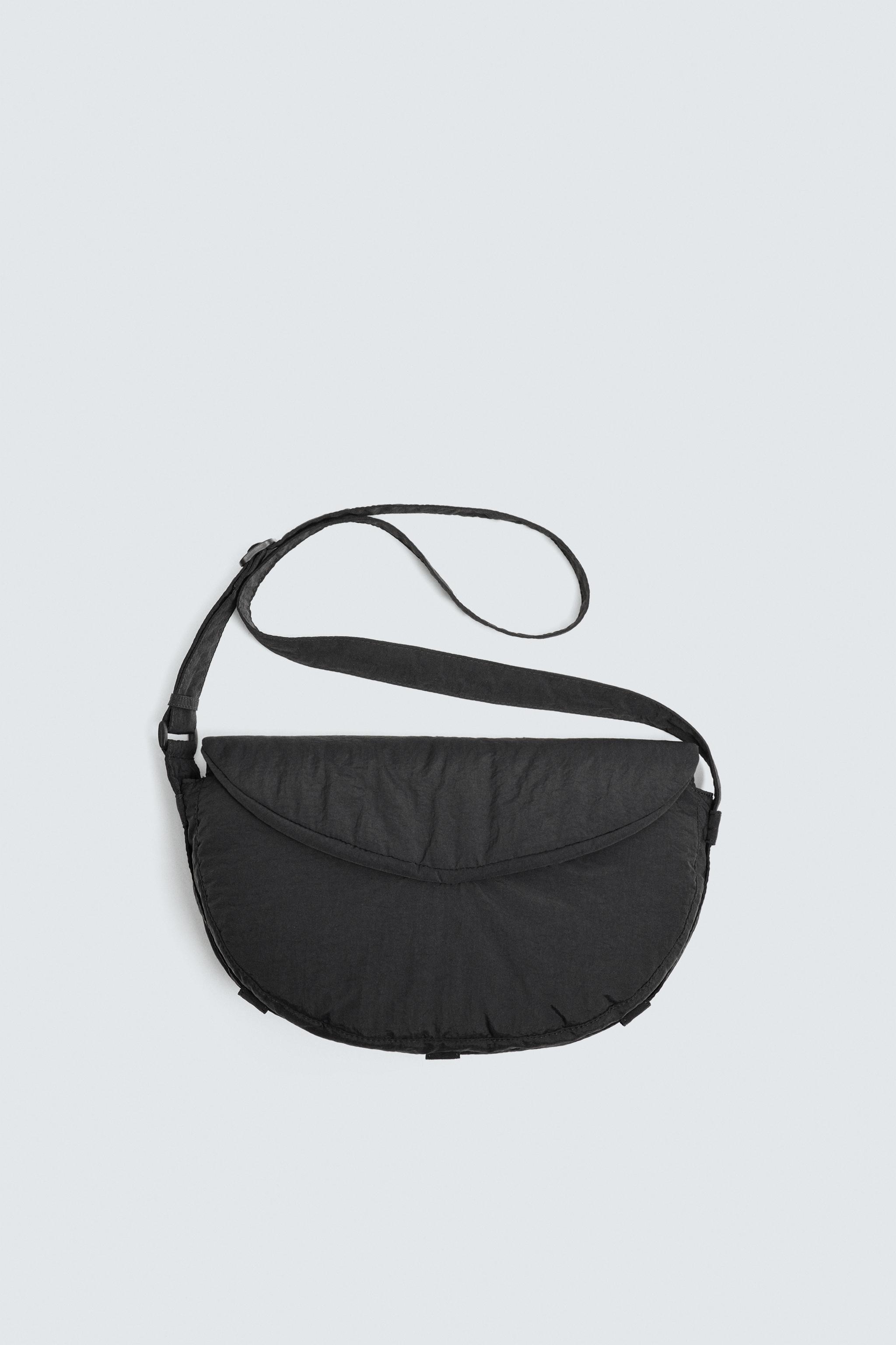 ナイロンフラップクロスボディバッグ - ブラック | ZARA Japan