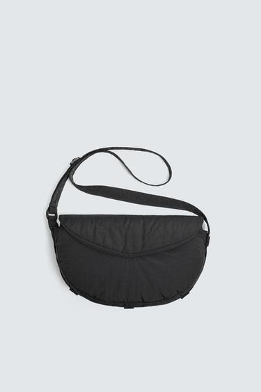 NYLON FLAP CROSSBODY BAG - Black by Zara