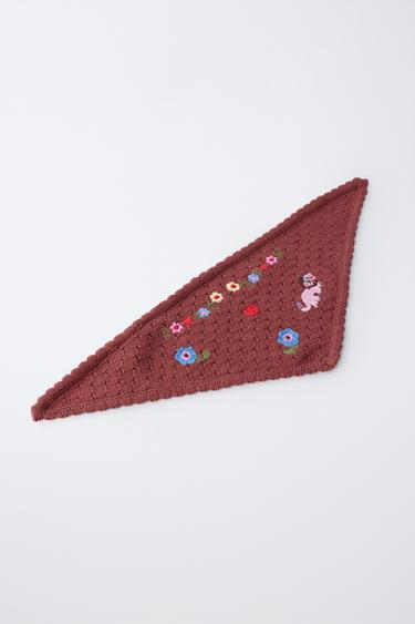 BANDANA EN MAILLE BRODÉ SISSEL EDELBO X ZARA KIDS - Marron de Zara - Image 1