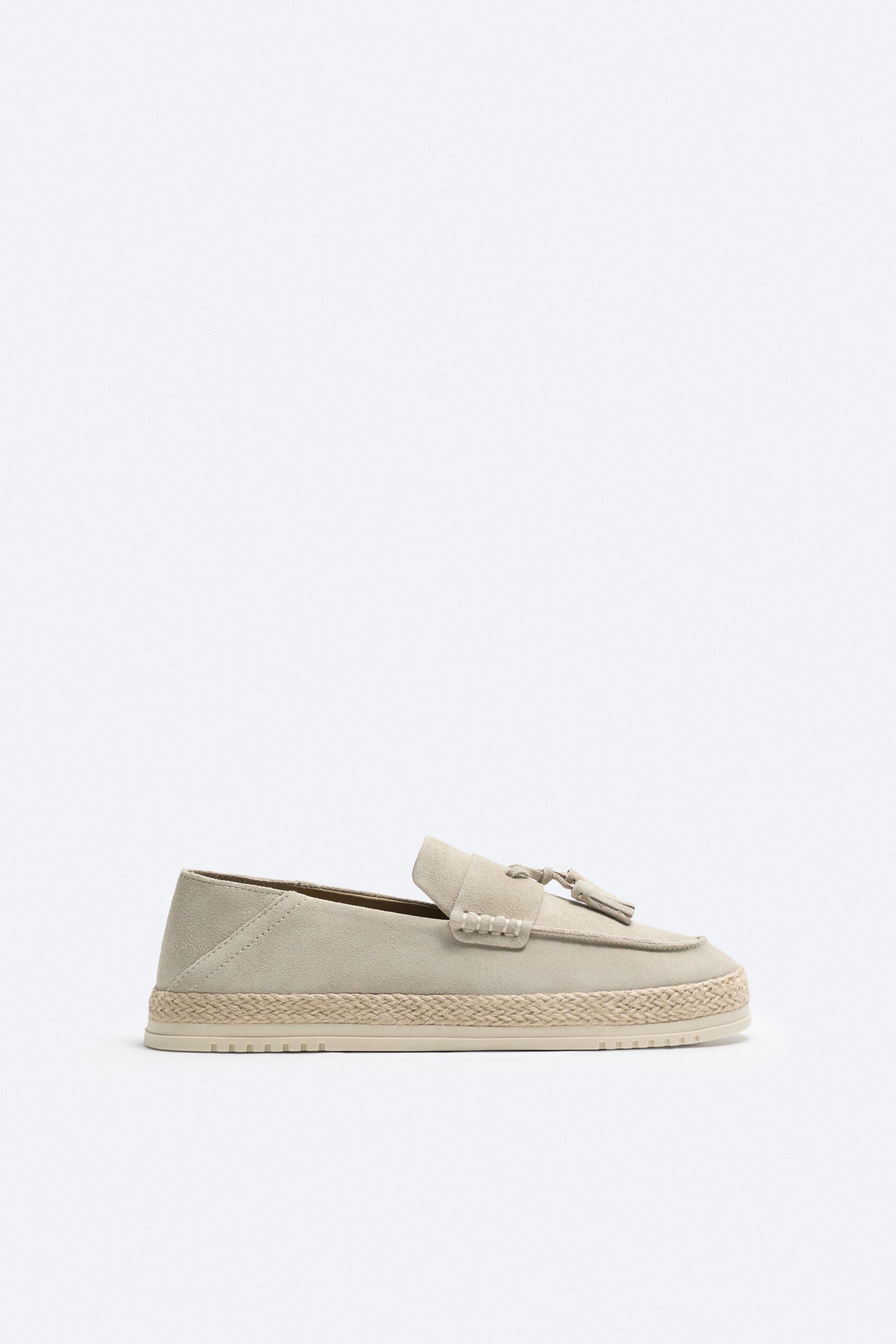 Zara split 2024 suede loafers