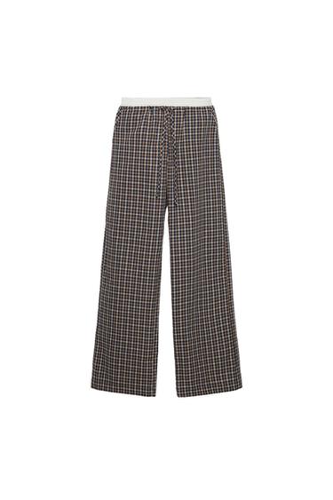 Z3D CHECK TROUSERS WITH DOUBLE WAISTBAND
