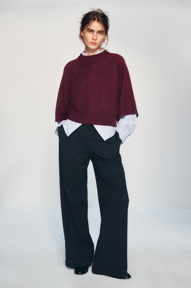 KNIT JUMPER WITH WIDE SLEEVES - Purple by Zara