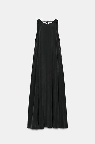 ROBE MI-LONGUE FLUIDE - Noir de Zara