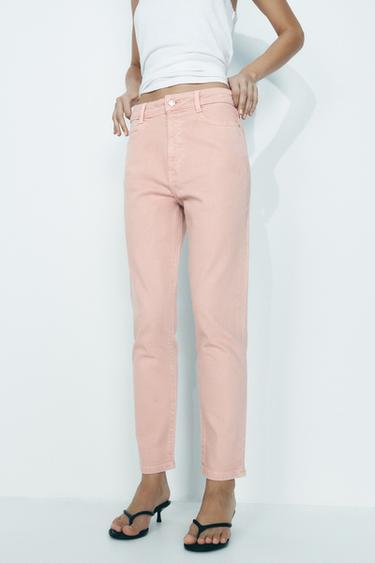 JEANS Z1975 MOM LEG TIRO ALTO - Rosa de Zara