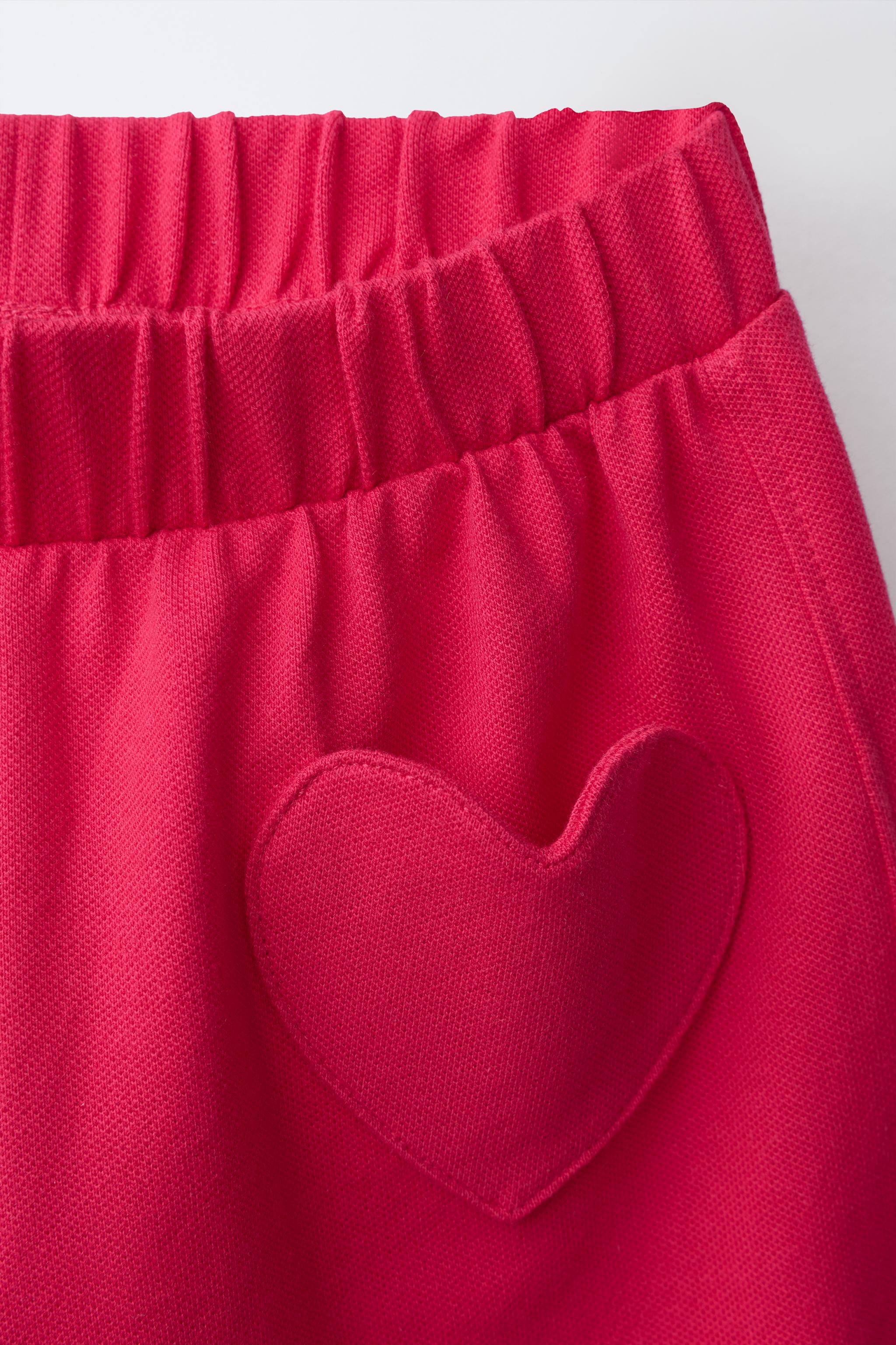 Детские брюки Zara HEART POCKET BARREL PIQUÉ PANTS — фото 3