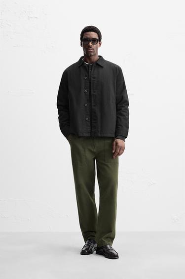 TEXTURED OVERSHIRT - Black by Zara - Image 0