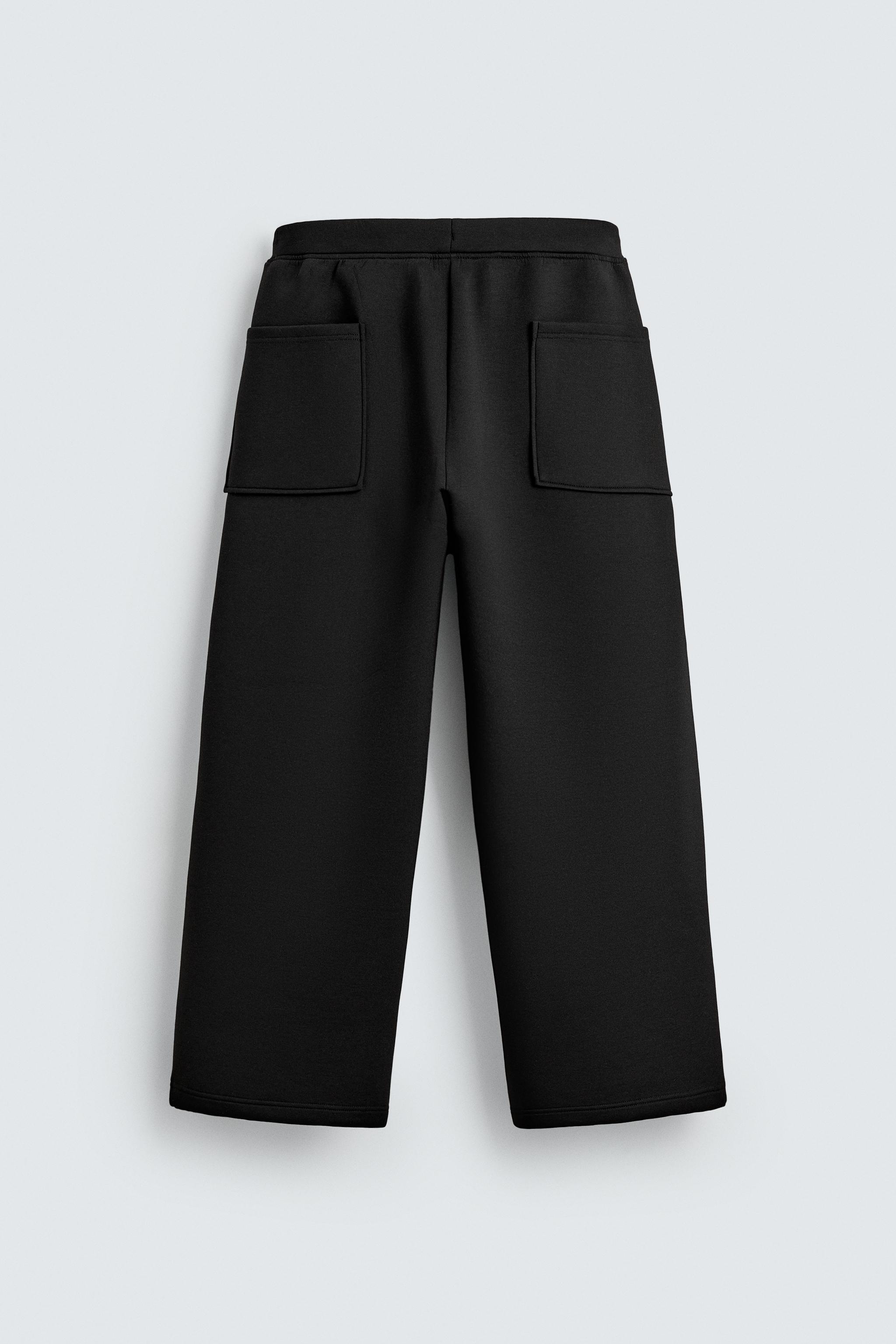 NEOPRENE-EFFECT WIDE-LEG TROUSERS - Dark grey | ZARA Singapore