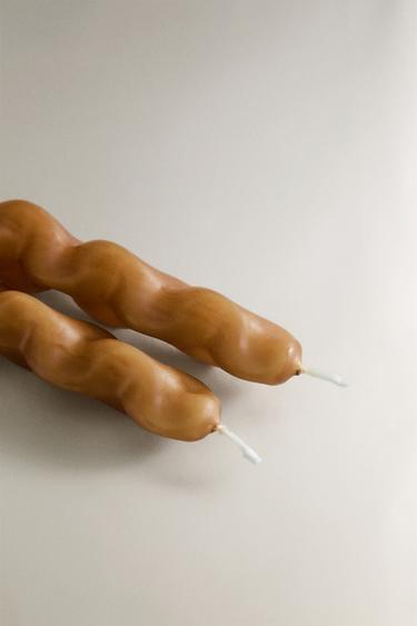 PACK BOUGIES DÉCORATIVES SCULPTURALES (PACK DE 2) - Miel de Zara - Image 2