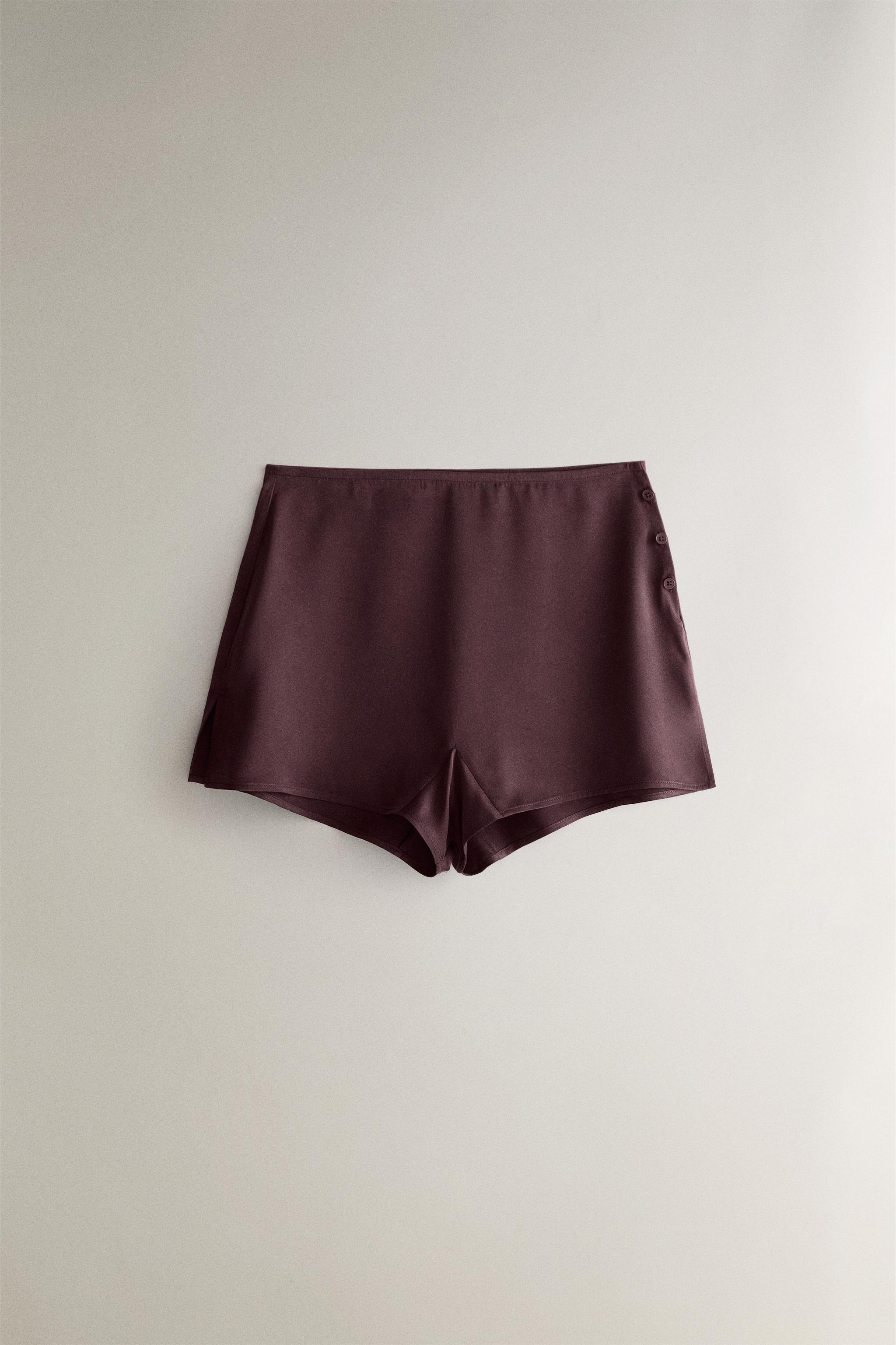 MULBERRY SILK SHORTS — Burgundy