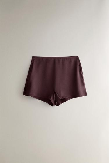 SHORT EN SOIE MÛRIER - Bordeaux de Zara - Image 0