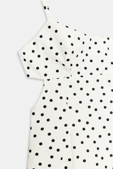 STRAPPY DOT MIDI DRESS - Ecru / Black by Zara - Image 6