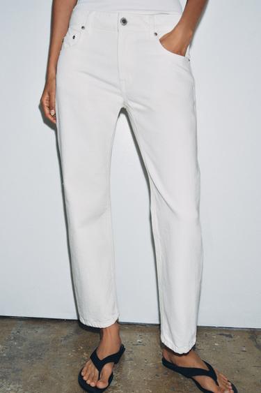 JEANS ZW COLLECTION CIGARETTE MID-RISE - Wit van Zara