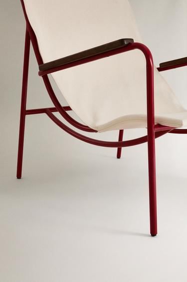 CHAISE STRUCTURE MÉTAL COULEUR - Écru / Rouge de Zara - Image 4