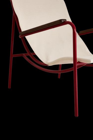 Zara METAL FRAME CHAIR WITH COLOR - Ecru / Red