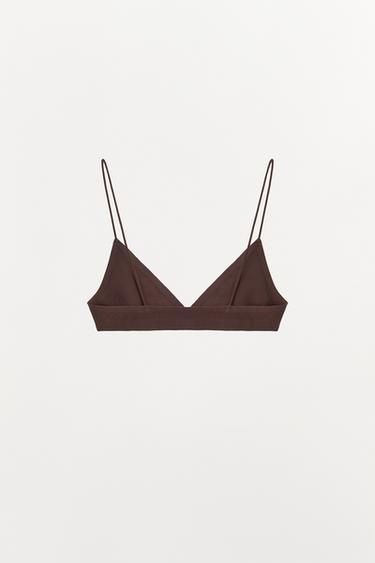 SEAMLESS STRAPPY BRA - Brown by Zara - Image 4
