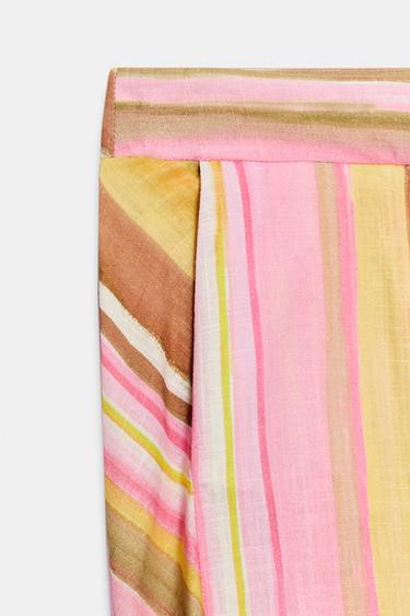 PANTALON LARGE À RAYURES - Multicolore de Zara - Image 7