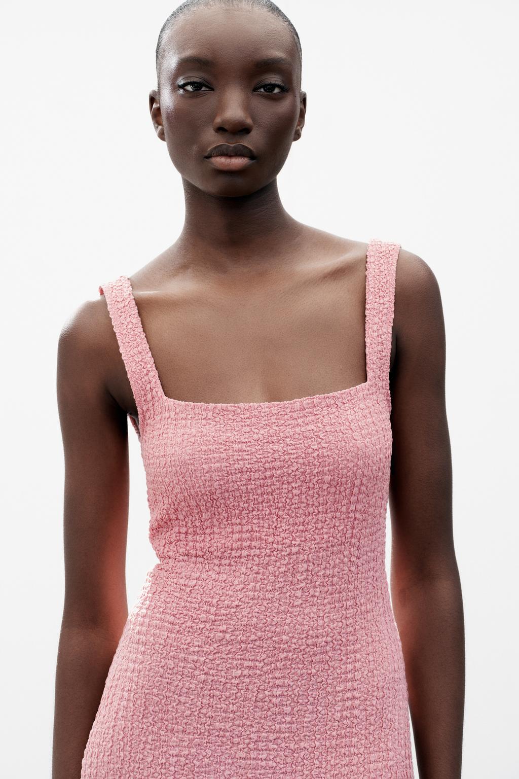 TEXTURED MIDI DRESS - image 2