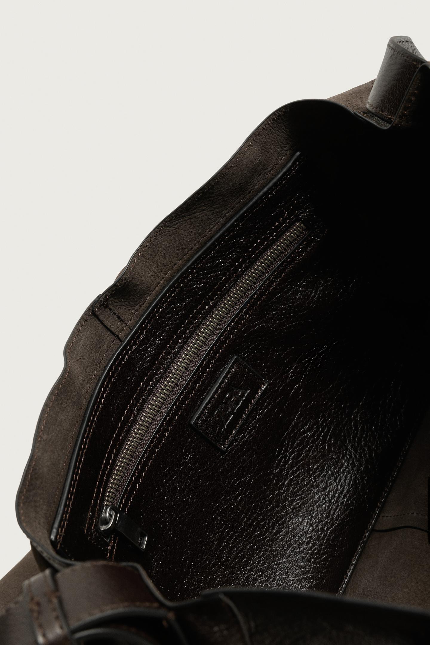 Мужская сумка Zara Leather Shoulder, цвет: Коричневый — фото 6