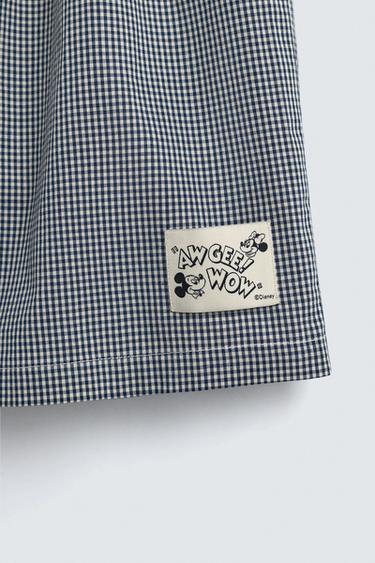 BOXER EN POPELINE À CARREAUX HARRY LAMBERT FOR ZARA X DISNEY - Bleu de Zara - Image 3