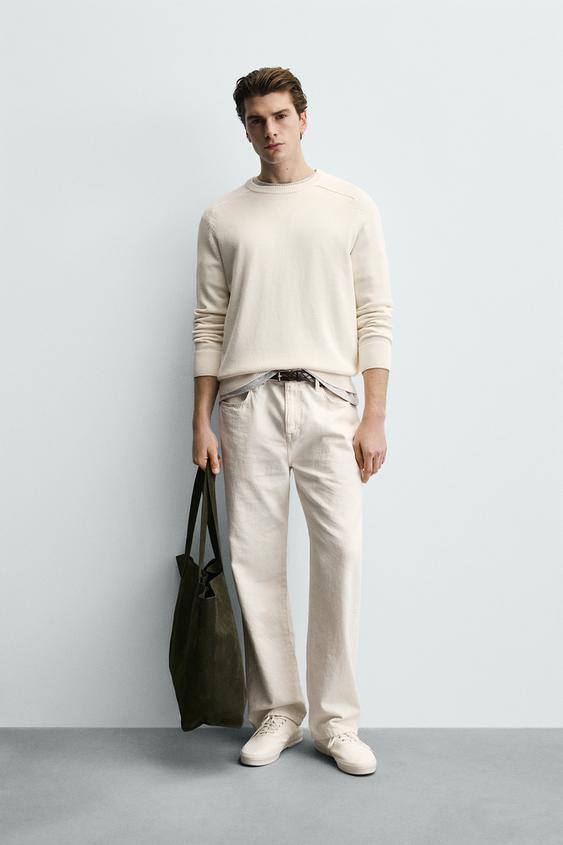 TEXTURED COTTON SWEATER