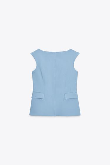 FITTED WAISTCOAT - Blue by Zara
