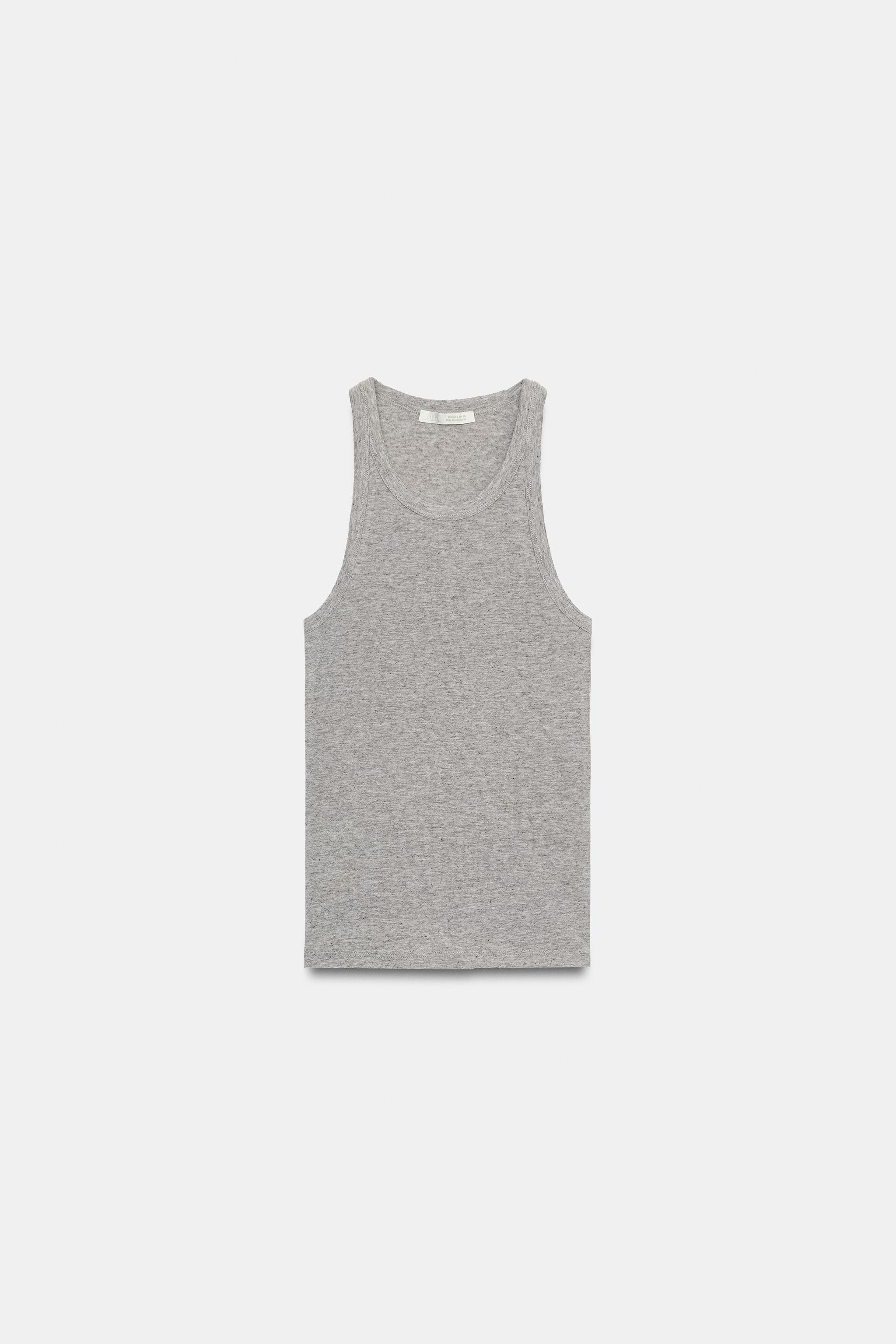 LINEN BLEND HALTER TOP