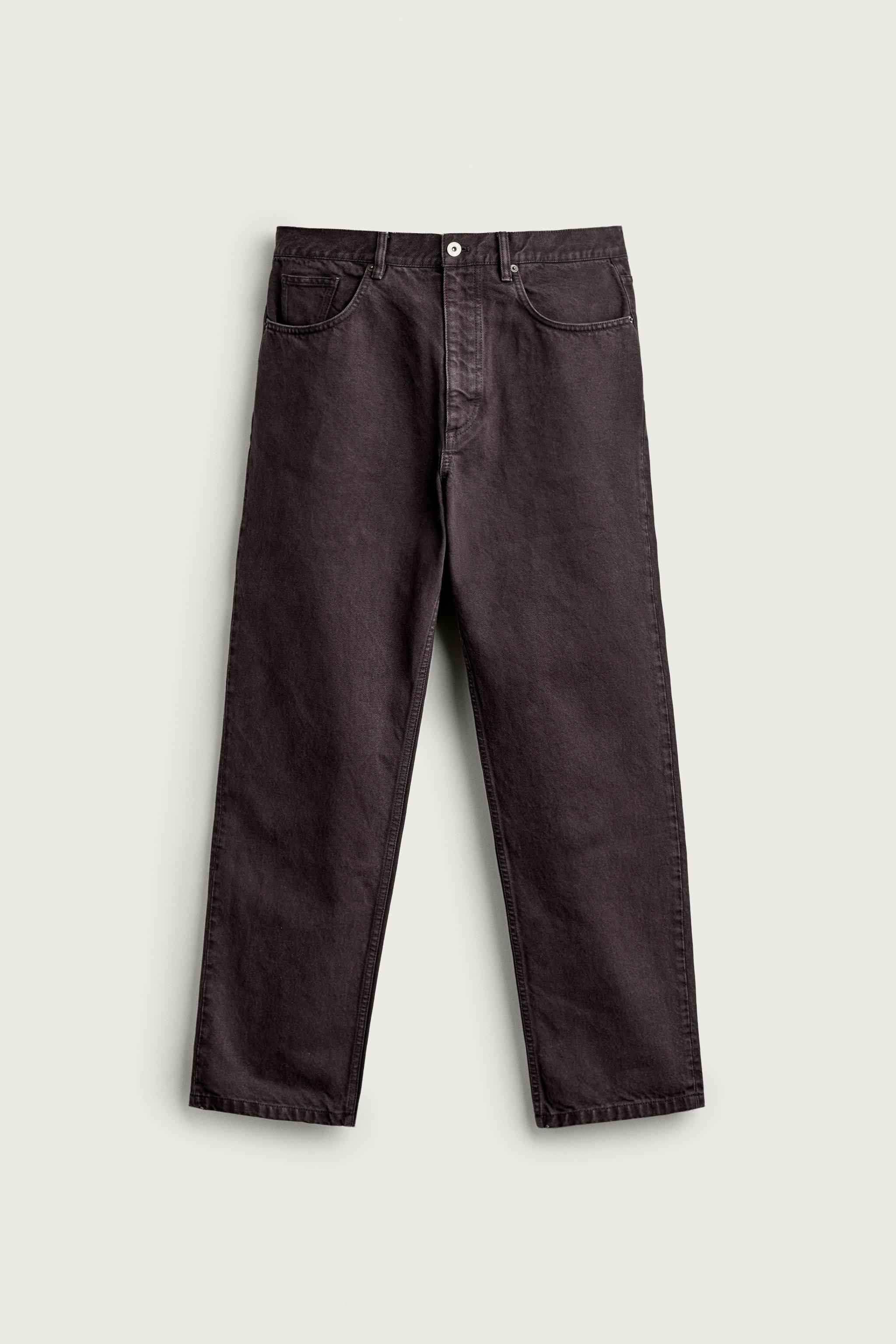 WASHED STRAIGHT-FIT PANTS