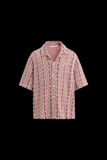 CAMISA ESTRUCTURA CROCHET - Blanco / Rojo de Zara - Imagen 0