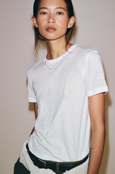 T-SHIRT MANCHES COURTES - Blanc de Zara