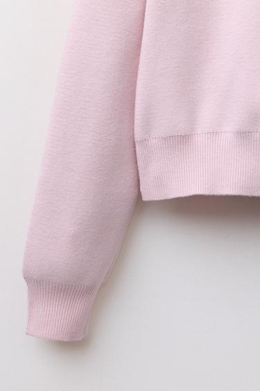 GILET EN MAILLE COL EFFET FOURRURE AMOVIBLE - Rose de Zara - Image 5