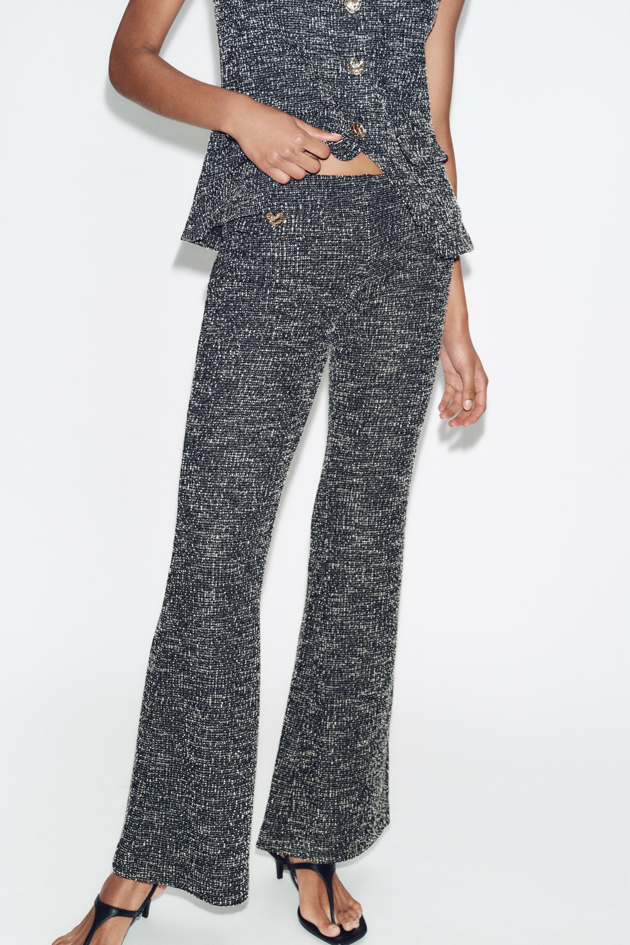 FLARE TEXTURED TROUSERS
