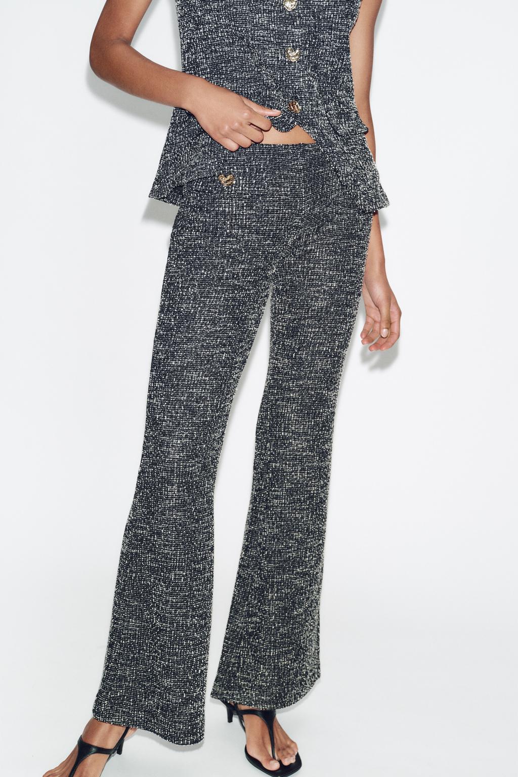 TEXTURED FLARE PANTS - image 2