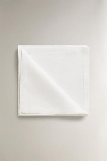 Zaras FLERPACK ENFÄRGADE LINNESERVETTER - Vit