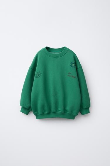 Zara SWEATER MAJICA S VEZOM – Zelena – Slika 0