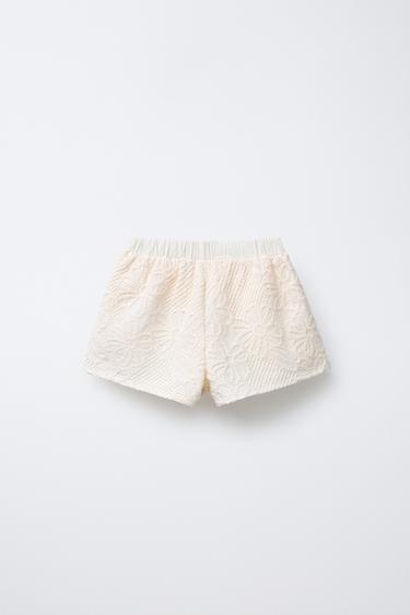 CROCHET BERMUDA SHORTS - Ecru by Zara - Image 1