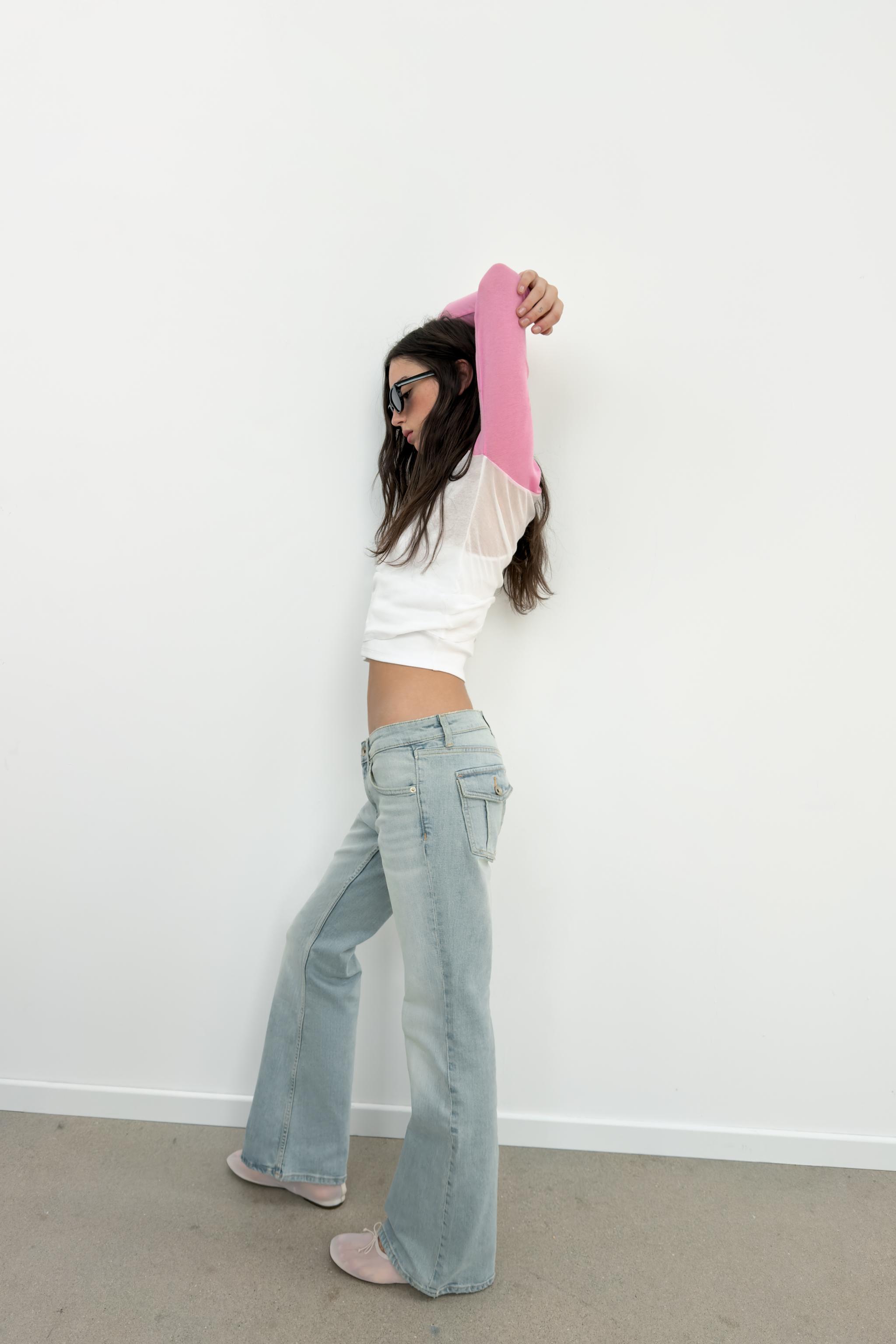 Zara Trf Düşük Bel Bootcut Jean görsel 4