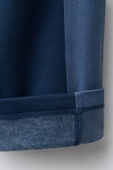 STRAIGHT PLUSH TROUSERS WITH CORDUROY SIDE STRIPE - Blue by Zara - Image 4